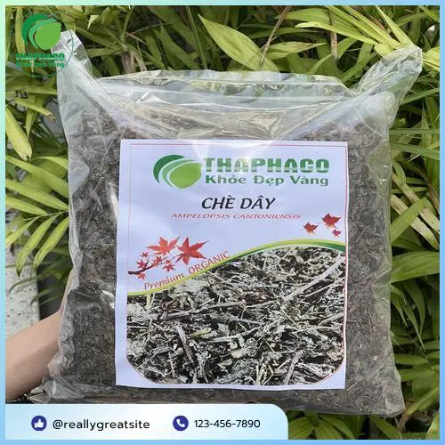 Hình ảnh gói Chè Dây THAPHACO và túi Trà Sơn Mật khuyến mãi