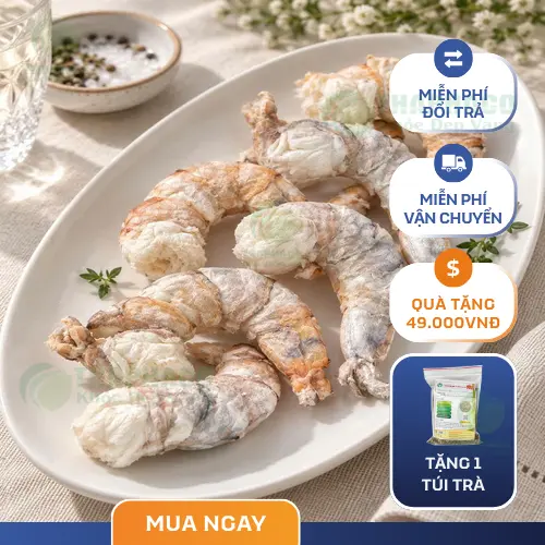 Sản phẩm tôm sú sấy thăng hoa đóng gói tiện lợi
