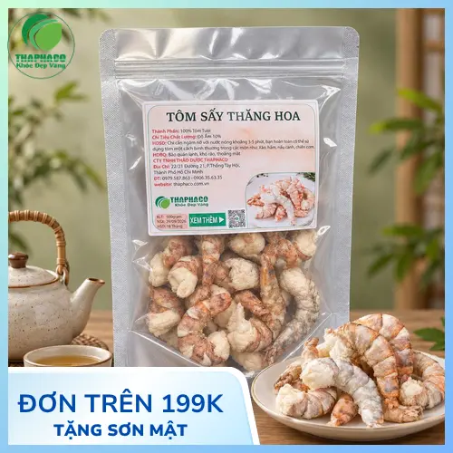 Kho hàng phân phối sỉ lẻ tôm sấy thăng hoa uy tín