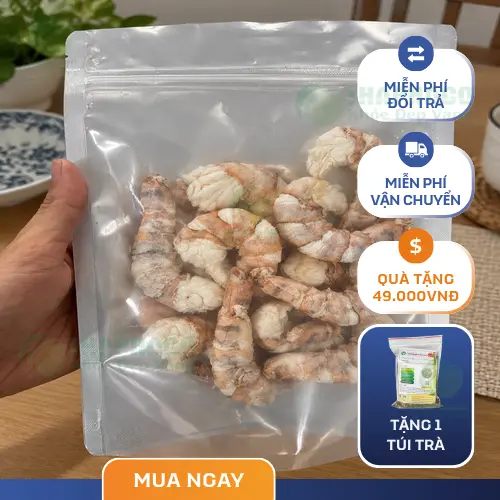 Tôm sấy thăng hoa sau khi ngâm nước ấm đạt độ mềm vừa đủ